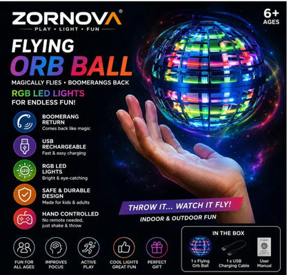 Hand-Controlled Flying Orb Ball, USB Rechargeable